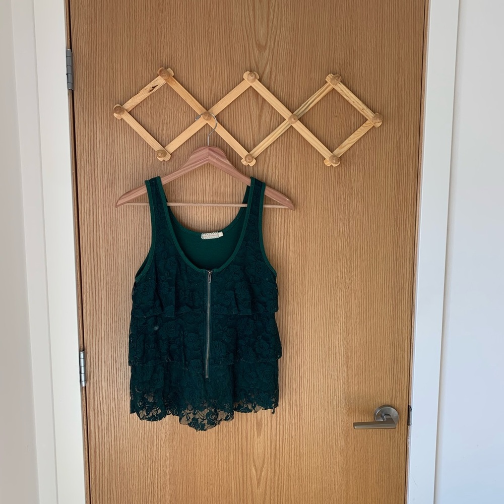 URBAN OUTFITTERS Pins & Needles Green Zipper Tank